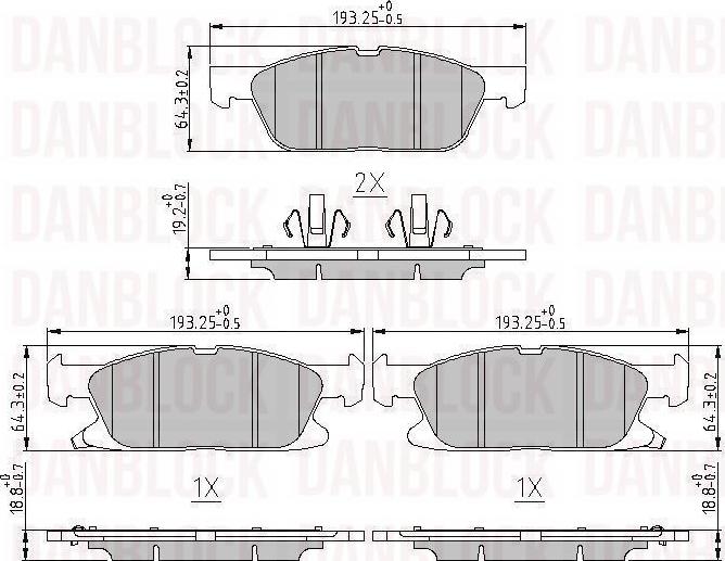 DAN-BLOCK DB 511321 - Kit de plaquettes de frein, frein à disque cwaw.fr