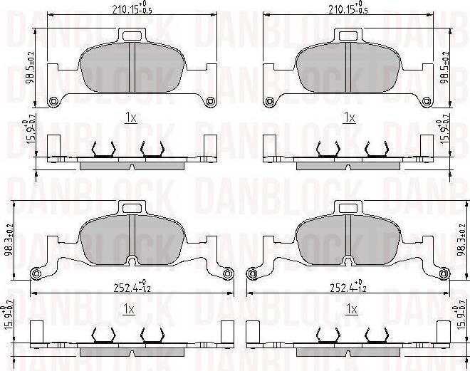 DAN-BLOCK DB 511328 - Kit de plaquettes de frein, frein à disque cwaw.fr