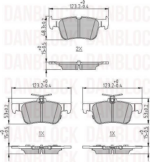 DAN-BLOCK DB 511291 - Kit de plaquettes de frein, frein à disque cwaw.fr