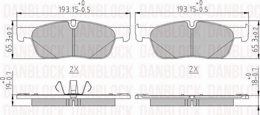 DAN-BLOCK DB 511241 - Kit de plaquettes de frein, frein à disque cwaw.fr