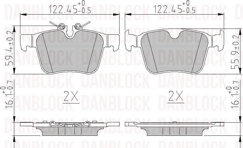 DAN-BLOCK DB 511242 - Kit de plaquettes de frein, frein à disque cwaw.fr