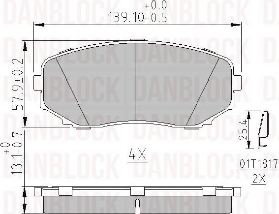 DAN-BLOCK DB 511253 - Kit de plaquettes de frein, frein à disque cwaw.fr