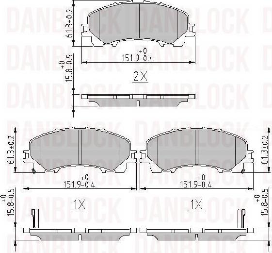 DAN-BLOCK DB 511261 - Kit de plaquettes de frein, frein à disque cwaw.fr