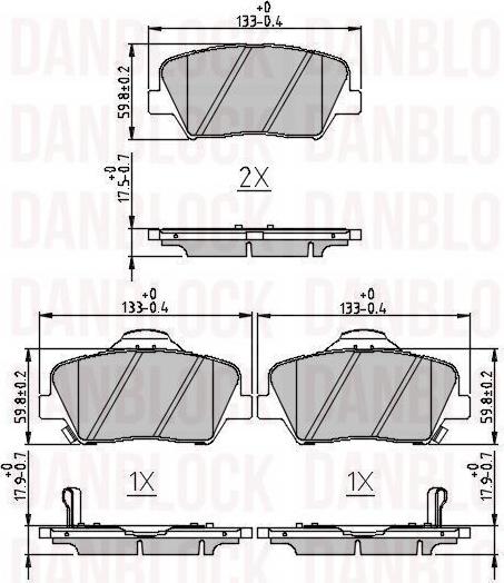 DAN-BLOCK DB 511209 - Kit de plaquettes de frein, frein à disque cwaw.fr