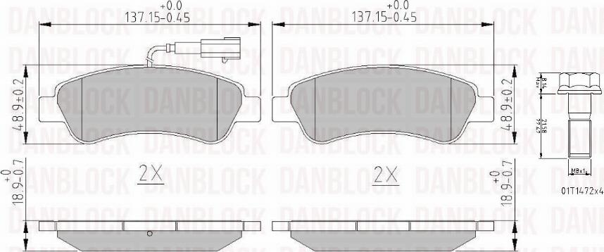 DAN-BLOCK DB 511235 - Kit de plaquettes de frein, frein à disque cwaw.fr