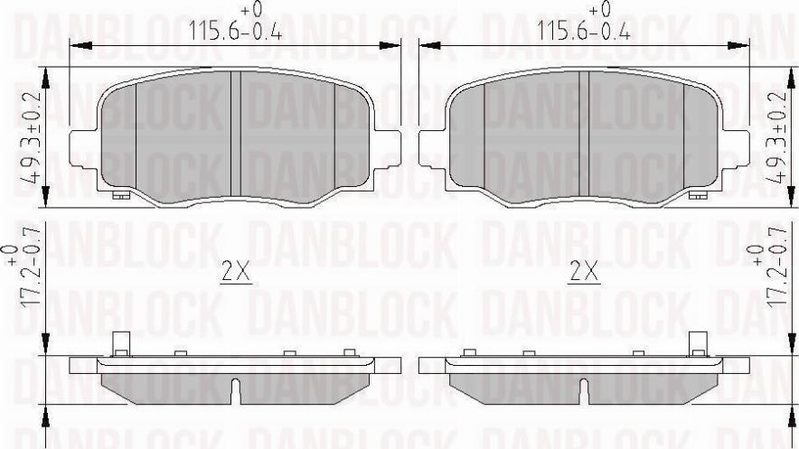 DAN-BLOCK DB 511220 - Kit de plaquettes de frein, frein à disque cwaw.fr