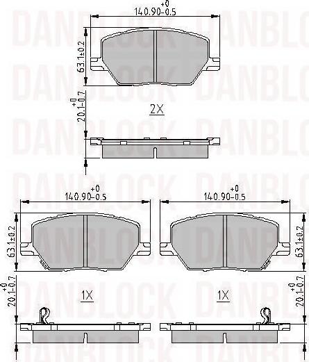 DAN-BLOCK DB 511278 - Kit de plaquettes de frein, frein à disque cwaw.fr