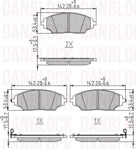 DAN-BLOCK DB 511273 - Kit de plaquettes de frein, frein à disque cwaw.fr