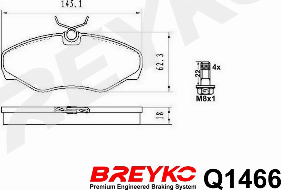 DAVID VASCO Q1466 - Kit de plaquettes de frein, frein à disque cwaw.fr