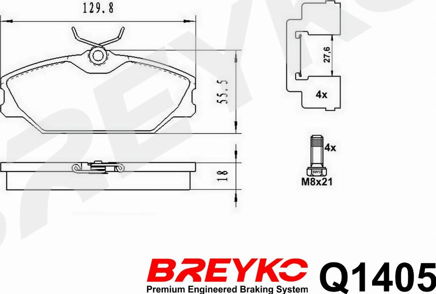 DAVID VASCO Q1405 - Kit de plaquettes de frein, frein à disque cwaw.fr