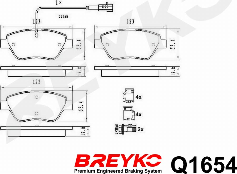 DAVID VASCO Q1654 - Kit de plaquettes de frein, frein à disque cwaw.fr