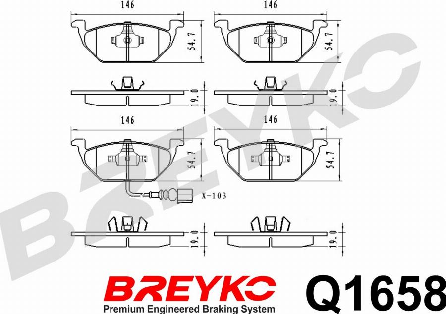 DAVID VASCO Q1658 - Kit de plaquettes de frein, frein à disque cwaw.fr