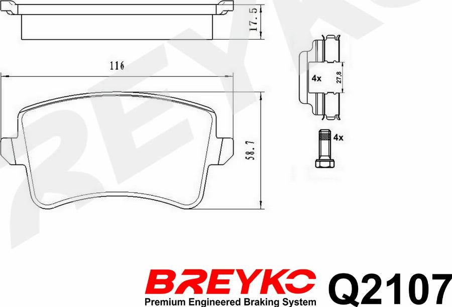 DAVID VASCO Q2107 - Kit de plaquettes de frein, frein à disque cwaw.fr