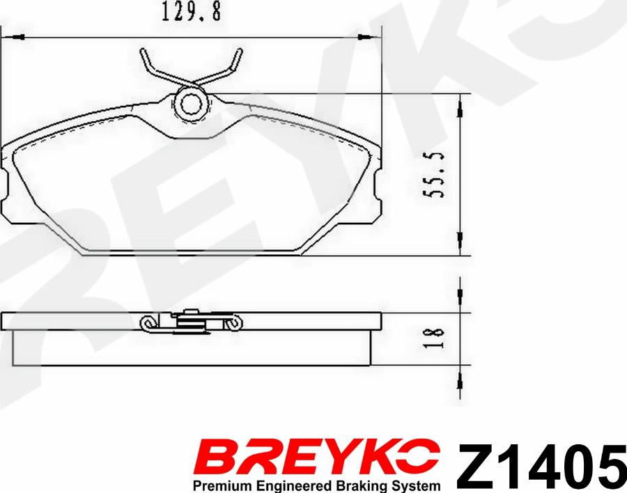 DAVID VASCO Z1405 - Kit de plaquettes de frein, frein à disque cwaw.fr