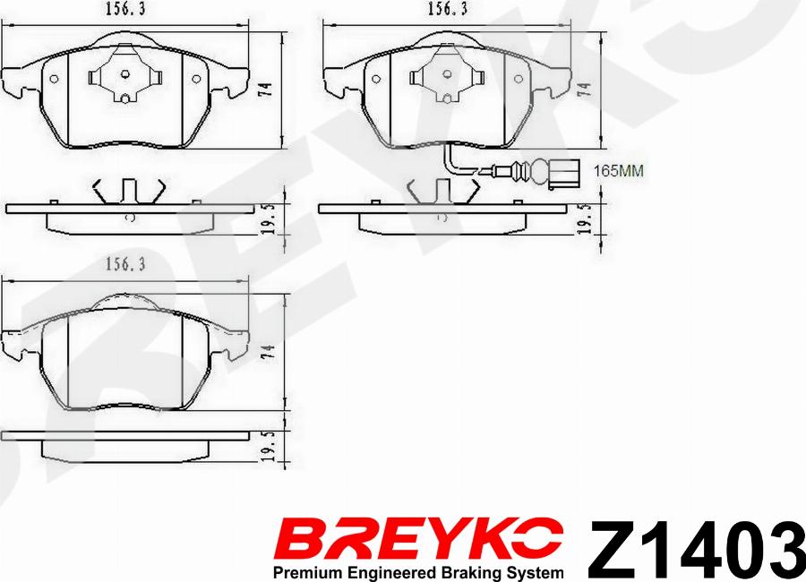 DAVID VASCO Z1403 - Kit de plaquettes de frein, frein à disque cwaw.fr