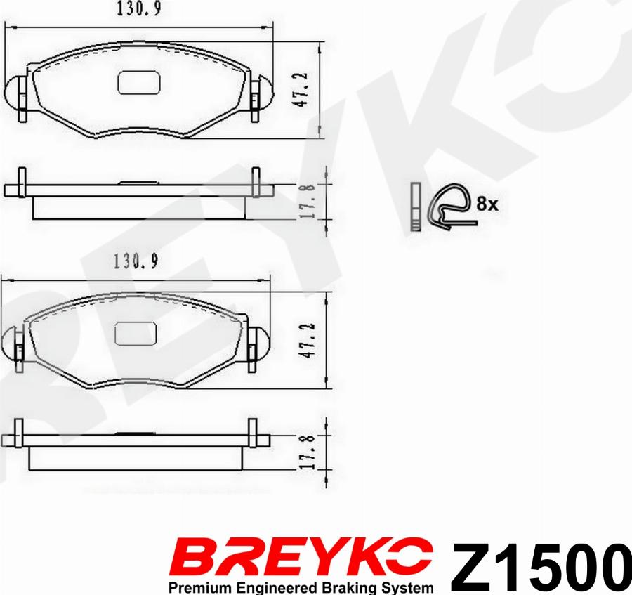 DAVID VASCO Z1500 - Kit de plaquettes de frein, frein à disque cwaw.fr