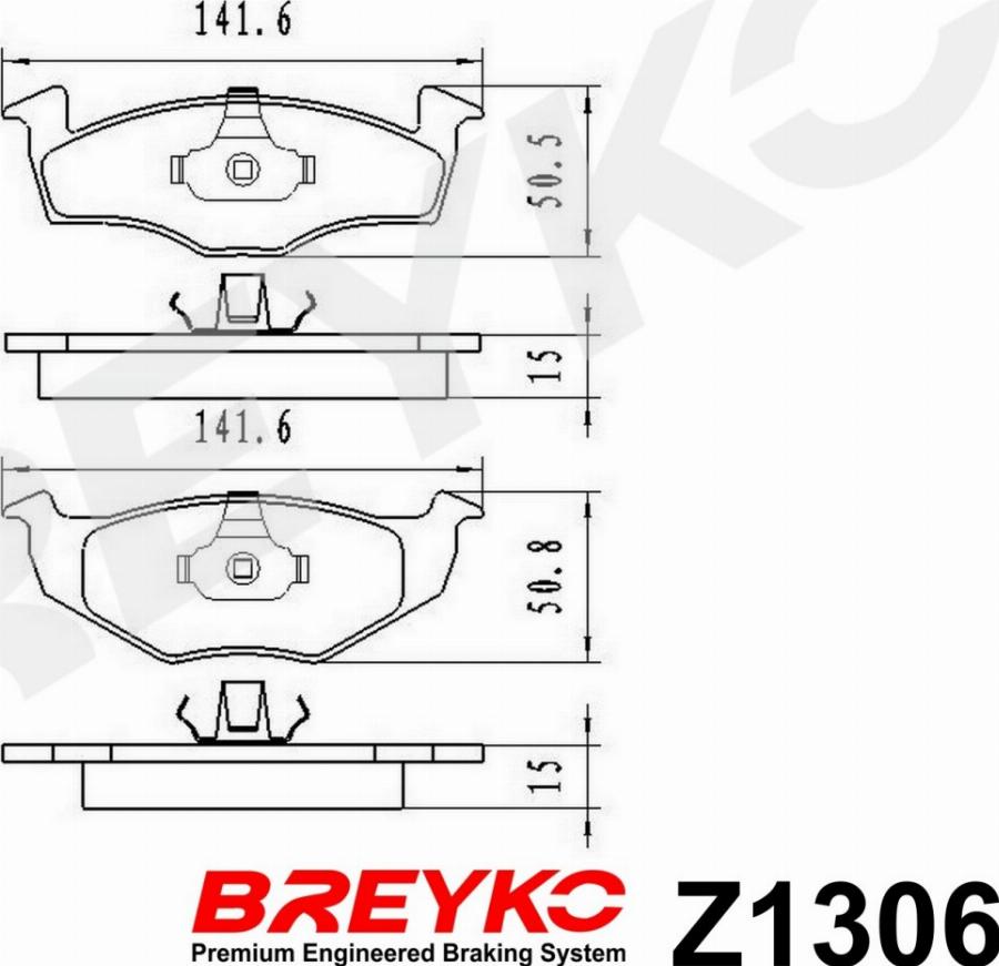 DAVID VASCO Z1306 - Kit de plaquettes de frein, frein à disque cwaw.fr