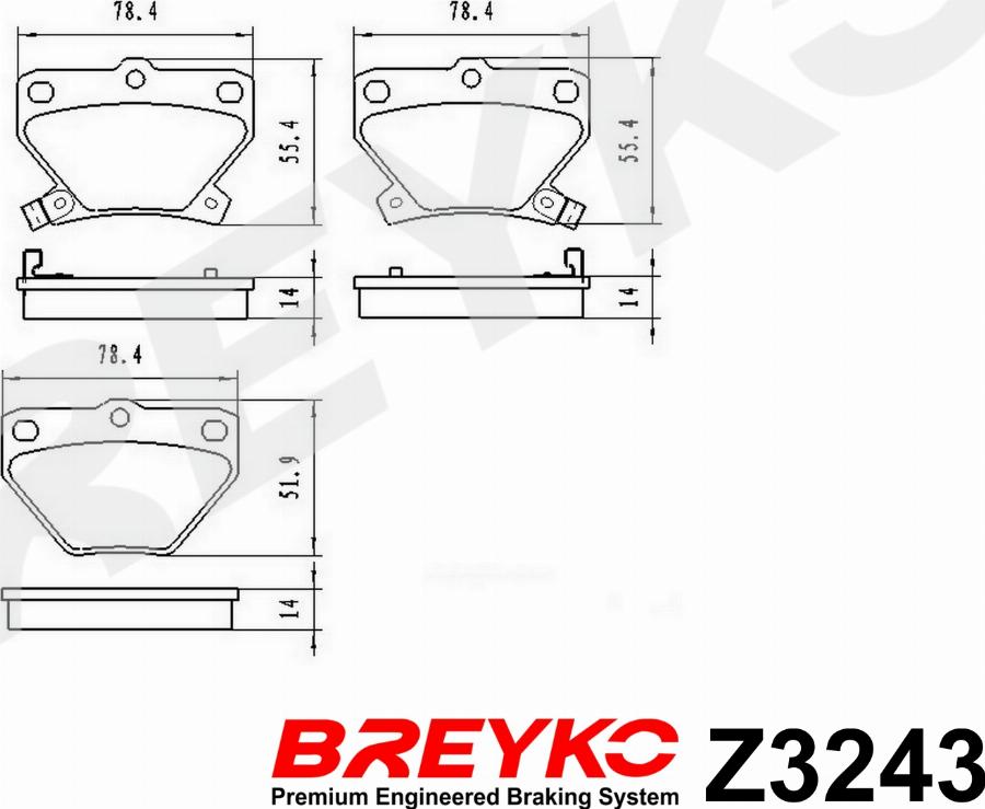 DAVID VASCO Z3243 - Kit de plaquettes de frein, frein à disque cwaw.fr