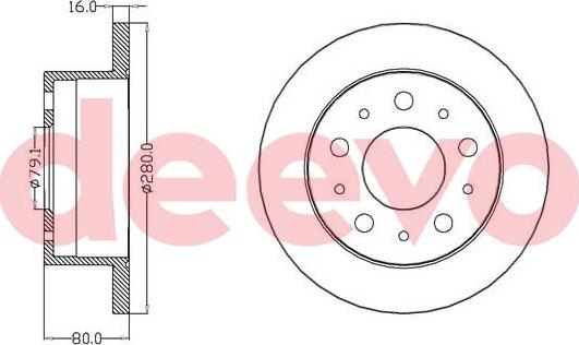 DEEVO BD19380 - Disque de frein cwaw.fr