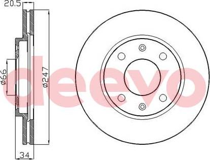 DEEVO BD15960 - Disque de frein cwaw.fr