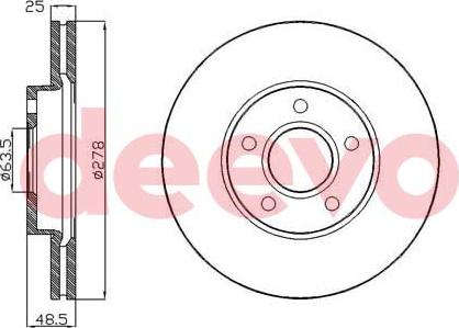 DEEVO BD15920 - Disque de frein cwaw.fr