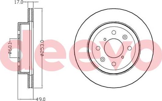 DEEVO BD16360 - Disque de frein cwaw.fr