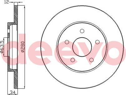 DEEVO BD13460 - Disque de frein cwaw.fr