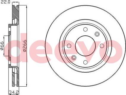 DEEVO BD13160 - Disque de frein cwaw.fr