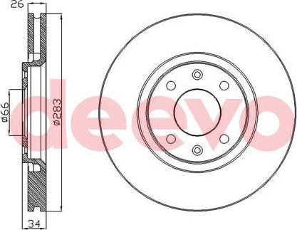 DEEVO BD13180 - Disque de frein cwaw.fr