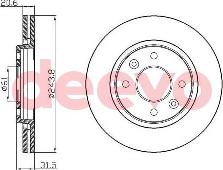 DEEVO BD13800 - Disque de frein cwaw.fr