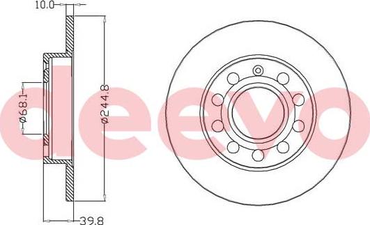 DEEVO BD13820 - Disque de frein cwaw.fr