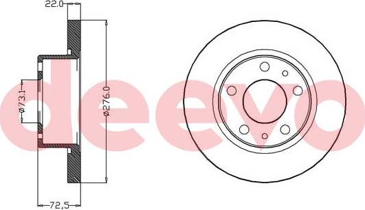 DEEVO BD12560 - Disque de frein cwaw.fr