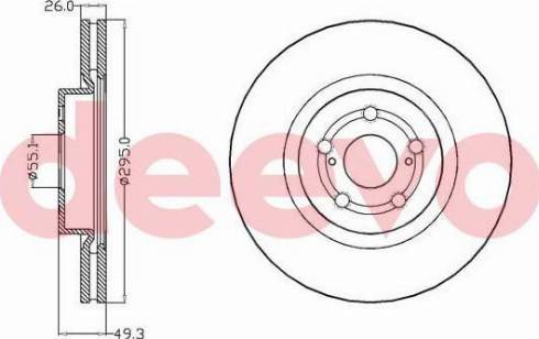 DEEVO BD17300 - Disque de frein cwaw.fr