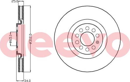 DEEVO BD34500 - Disque de frein cwaw.fr