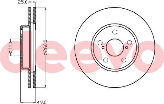 DEEVO BD34820 - Disque de frein cwaw.fr