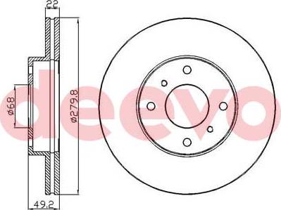 DEEVO BD31600 - Disque de frein cwaw.fr