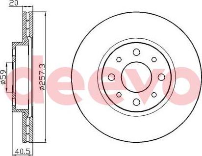 DEEVO BD25440 - Disque de frein cwaw.fr