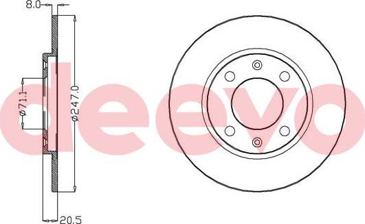 DEEVO BD25540 - Disque de frein cwaw.fr