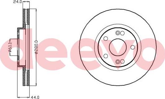 DEEVO BD28680 - Disque de frein cwaw.fr