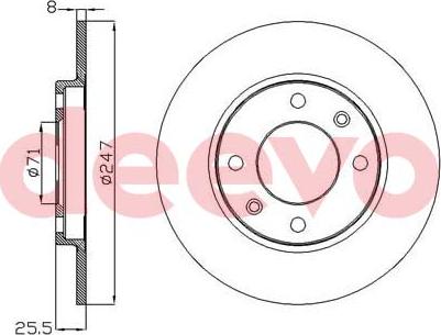 DEEVO BD28800 - Disque de frein cwaw.fr