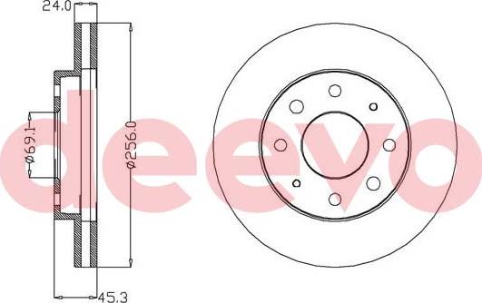 DEEVO BD28320 - Disque de frein cwaw.fr