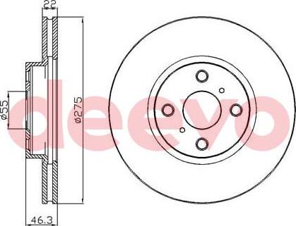 DEEVO BD22140 - Disque de frein cwaw.fr