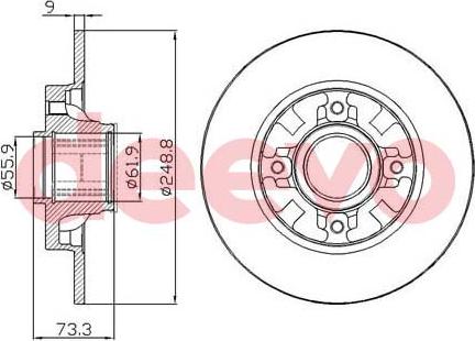 DEEVO BD22360 - Disque de frein cwaw.fr