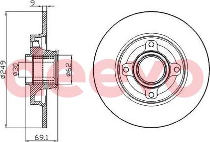 DEEVO BD22700 - Disque de frein cwaw.fr