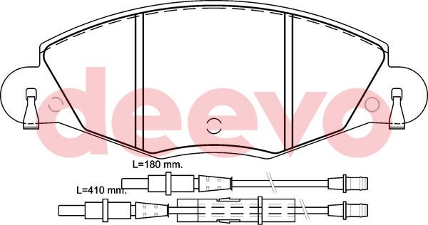 DEEVO BP58260 - Kit de plaquettes de frein, frein à disque cwaw.fr