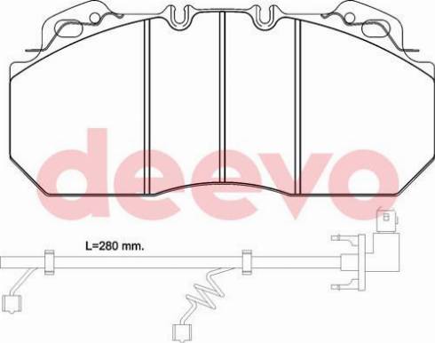 DEEVO BP65060 - Kit de plaquettes de frein, frein à disque cwaw.fr