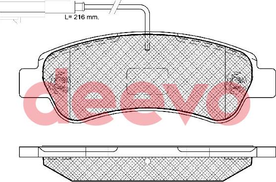 DEEVO BP86120 - Kit de plaquettes de frein, frein à disque cwaw.fr