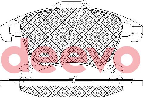 DEEVO BP86200 - Kit de plaquettes de frein, frein à disque cwaw.fr