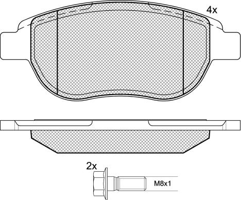 DEEVO BP88260 - Kit de plaquettes de frein, frein à disque cwaw.fr