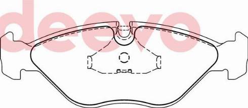 DEEVO BP71600 - Kit de plaquettes de frein, frein à disque cwaw.fr